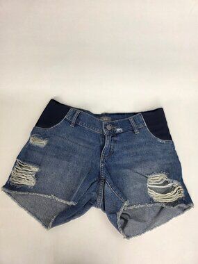 DL1961 Maternity Karlie Denim Boyfriend Jean Shorts Elastic Waistband Size 27